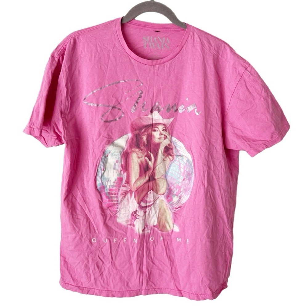 Shania Twain T-Shirt Women's XL Pink Queen of Me Graphic Tee Band Tee Country